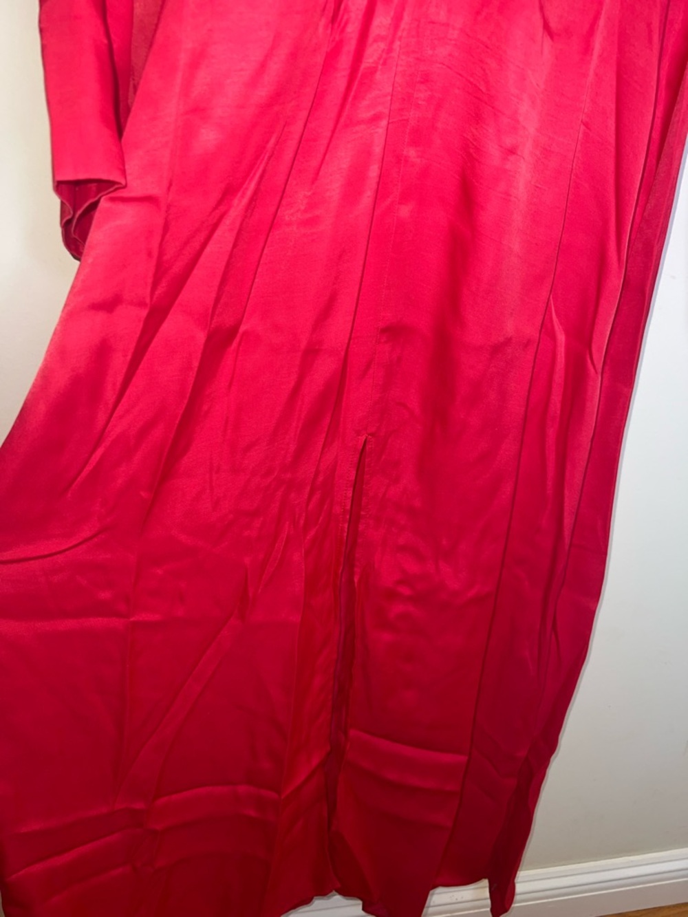 Farm Rio Red Cutout Maxi Dress Beaded Buttons Slit NWT Size Large - Picture 11 of 15